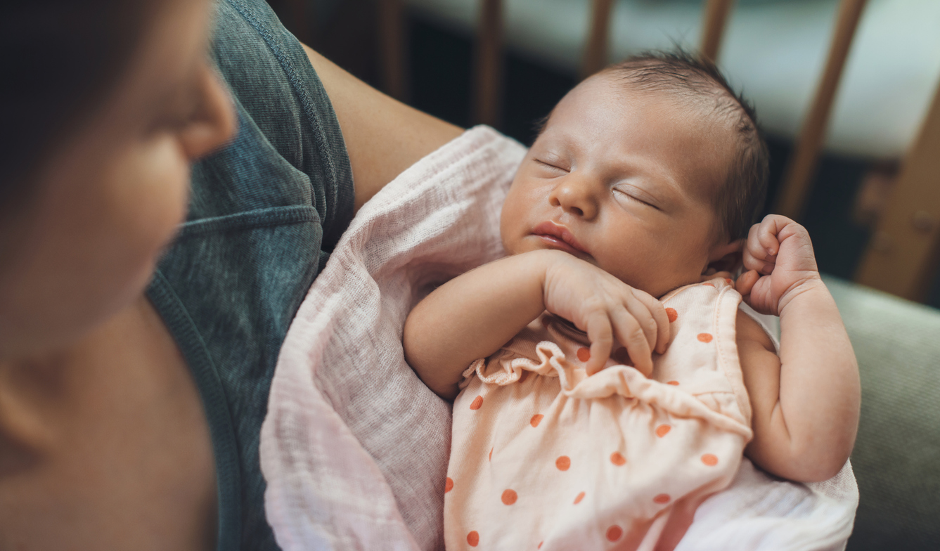 Woman holding baby