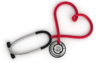 stethoscope shaped into heart