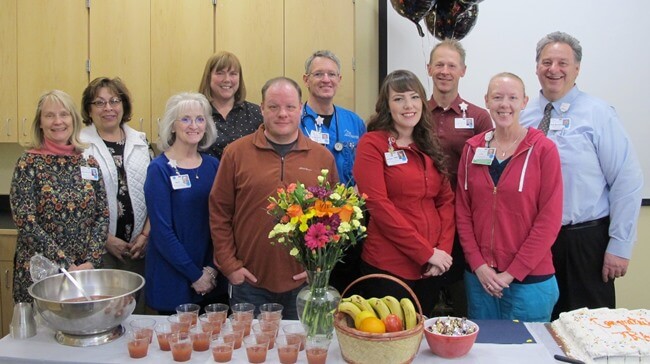 10 people at a snack table